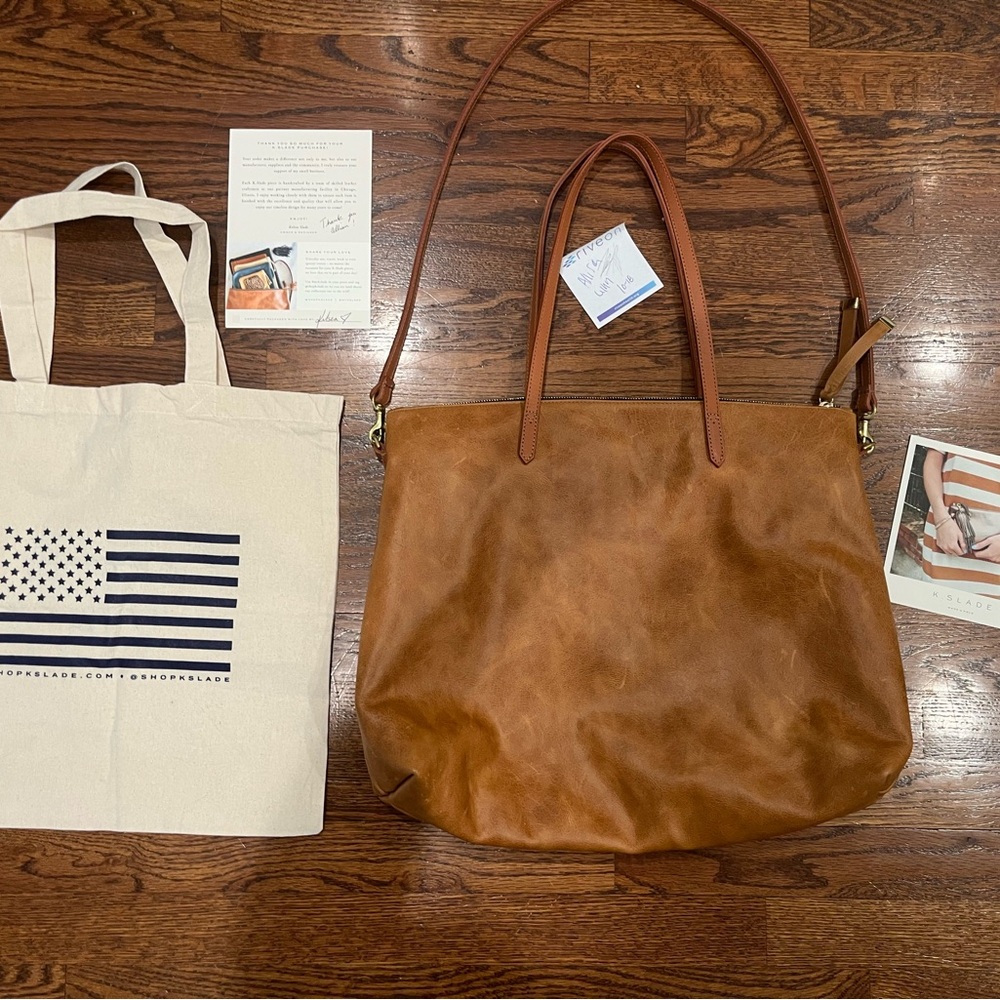 K. Slade American Made Leather Carryall Tote - Picture 8 of 16